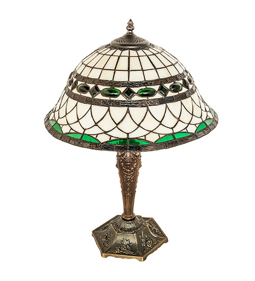 Meyda Tiffany Lighting 253629 Tiffany Roman One Light Table Lamp Lamp Copper/Antique/Verde