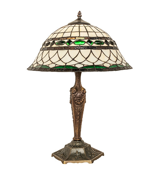 Meyda Tiffany Lighting 253629 Tiffany Roman One Light Table Lamp Lamp Copper/Antique/Verde