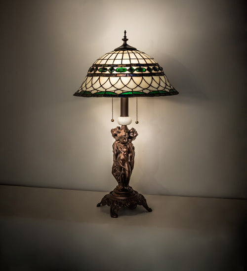 Meyda Tiffany Lighting 253641 Tiffany Roman Two Light Table Lamp Lamp Bronze / Dark