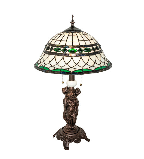 Meyda Tiffany Lighting 253641 Tiffany Roman Two Light Table Lamp Lamp Bronze / Dark