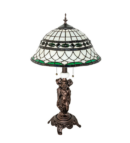 Meyda Tiffany Lighting 253641 Tiffany Roman Two Light Table Lamp Lamp Bronze / Dark