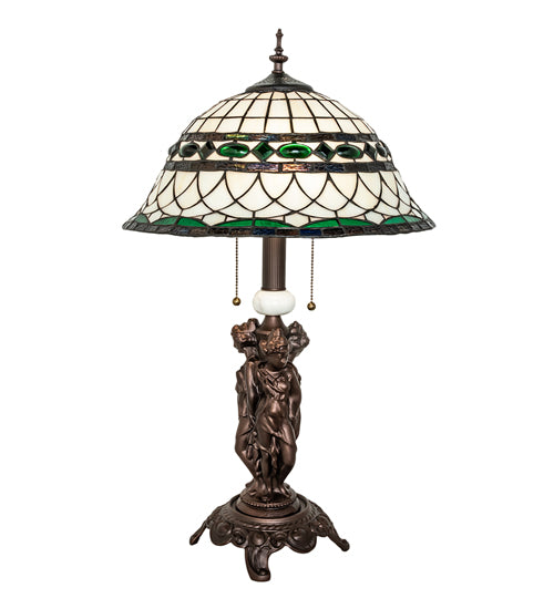 Meyda Tiffany Lighting 253641 Tiffany Roman Two Light Table Lamp Lamp Bronze / Dark