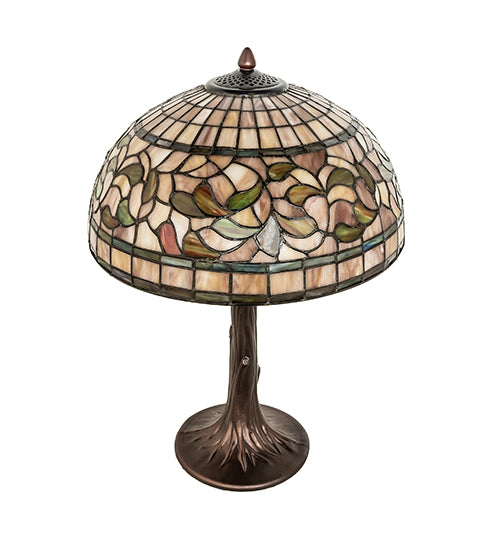 Meyda Tiffany Lighting 253821 Tiffany Turning Leaf One Light Table Lamp Lamp Bronze / Dark