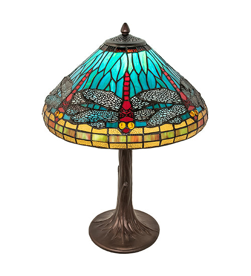 Meyda Tiffany Lighting 253822 Tiffany Dragonfly One Light Table Lamp Lamp Bronze / Dark