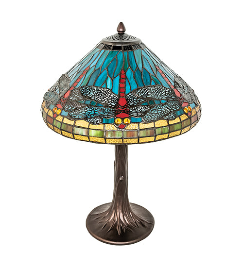 Meyda Tiffany Lighting 253822 Tiffany Dragonfly One Light Table Lamp Lamp Bronze / Dark