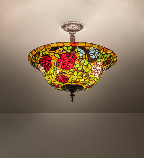 Meyda Tiffany Tiffany Rosebush 253925 Ceiling Light - Mahogany Bronze