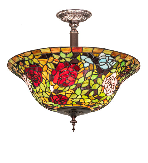 Meyda Tiffany Tiffany Rosebush 253925 Ceiling Light - Mahogany Bronze