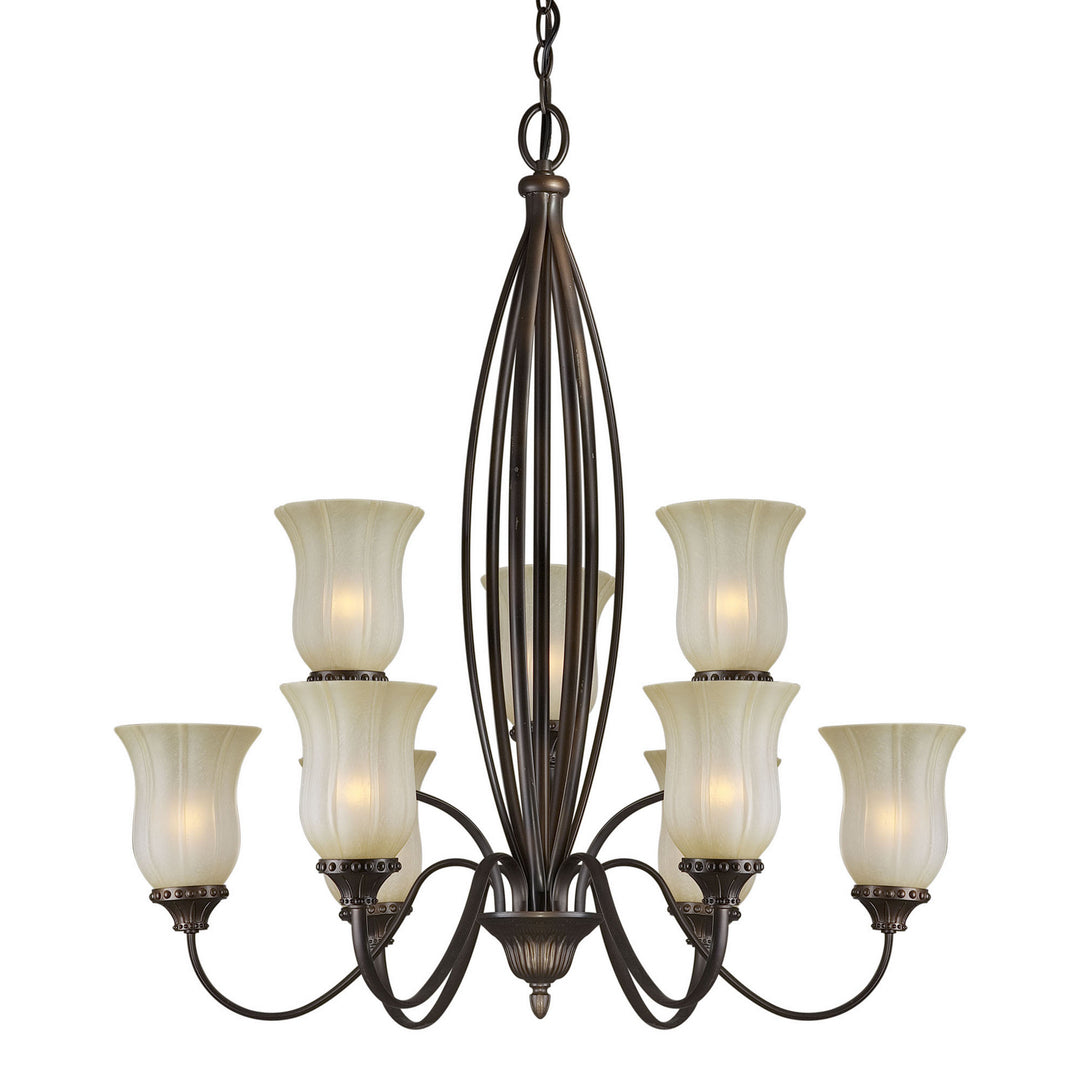 Forte Family Number 425 2333-09-32 Chandelier Light - Antique Bronze