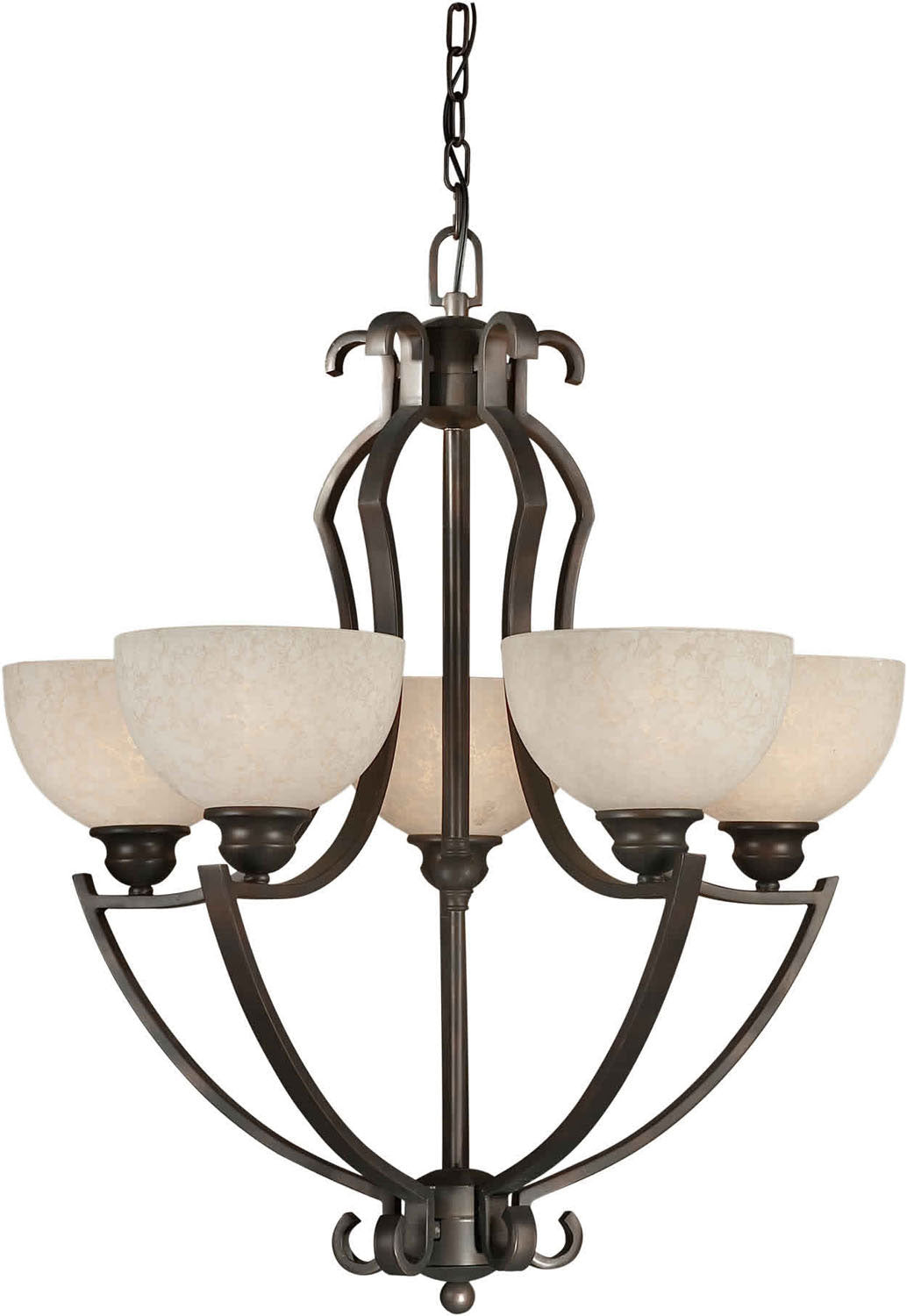 Forte Family Number 458 2356-05-32 Chandelier Light - Antique Bronze