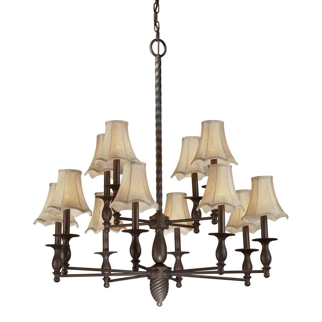 Forte Family Number 478 2521-12-32 Chandelier Light - Antique Bronze