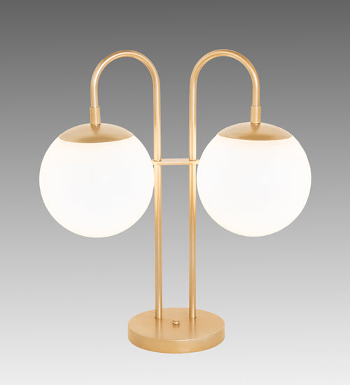 Meyda Tiffany Lighting 254472 Bola Two Light Table Lamp Lamp Gold, Champ, Gld Leaf