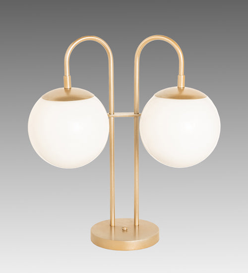 Meyda Tiffany Lighting 254472 Bola Two Light Table Lamp Lamp Gold, Champ, Gld Leaf
