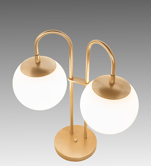 Meyda Tiffany Lighting 254472 Bola Two Light Table Lamp Lamp Gold, Champ, Gld Leaf