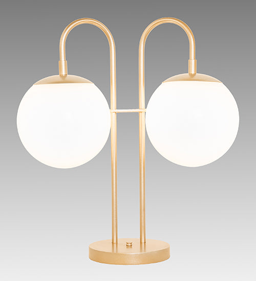 Meyda Tiffany Lighting 254472 Bola Two Light Table Lamp Lamp Gold, Champ, Gld Leaf