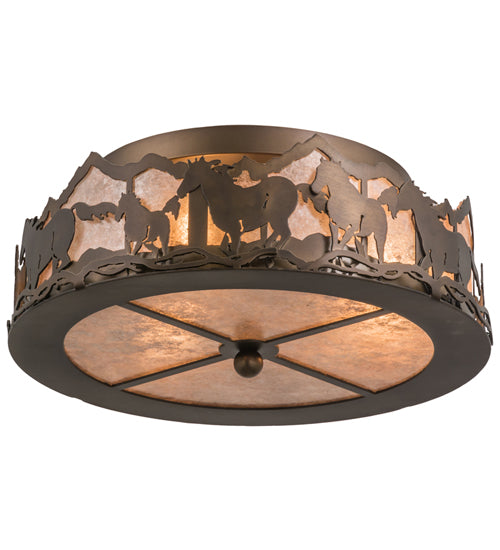 Meyda Tiffany Running Horses 254703 Ceiling Light - Antique Copper