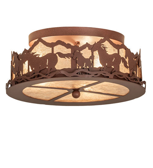Meyda Tiffany Running Horses 254823 Ceiling Light - Rust
