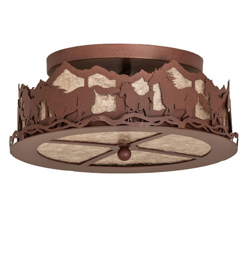 Meyda Tiffany Running Horses 254823 Ceiling Light - Rust