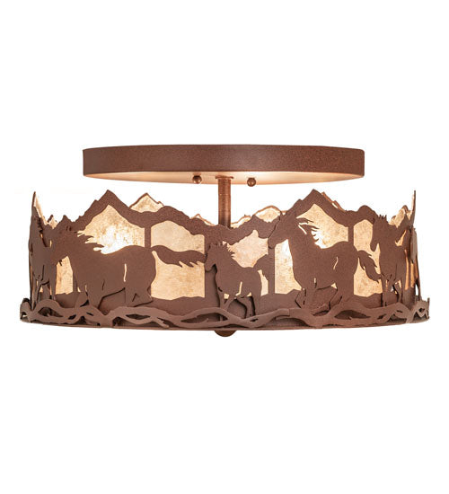 Meyda Tiffany Running Horses 254823 Ceiling Light - Rust