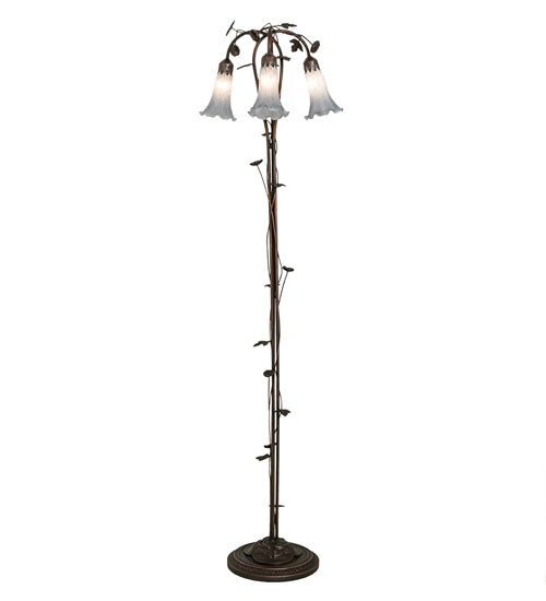 Meyda Tiffany Lighting 255132 Gray Three Light Floor Lamp Lamp Bronze / Dark