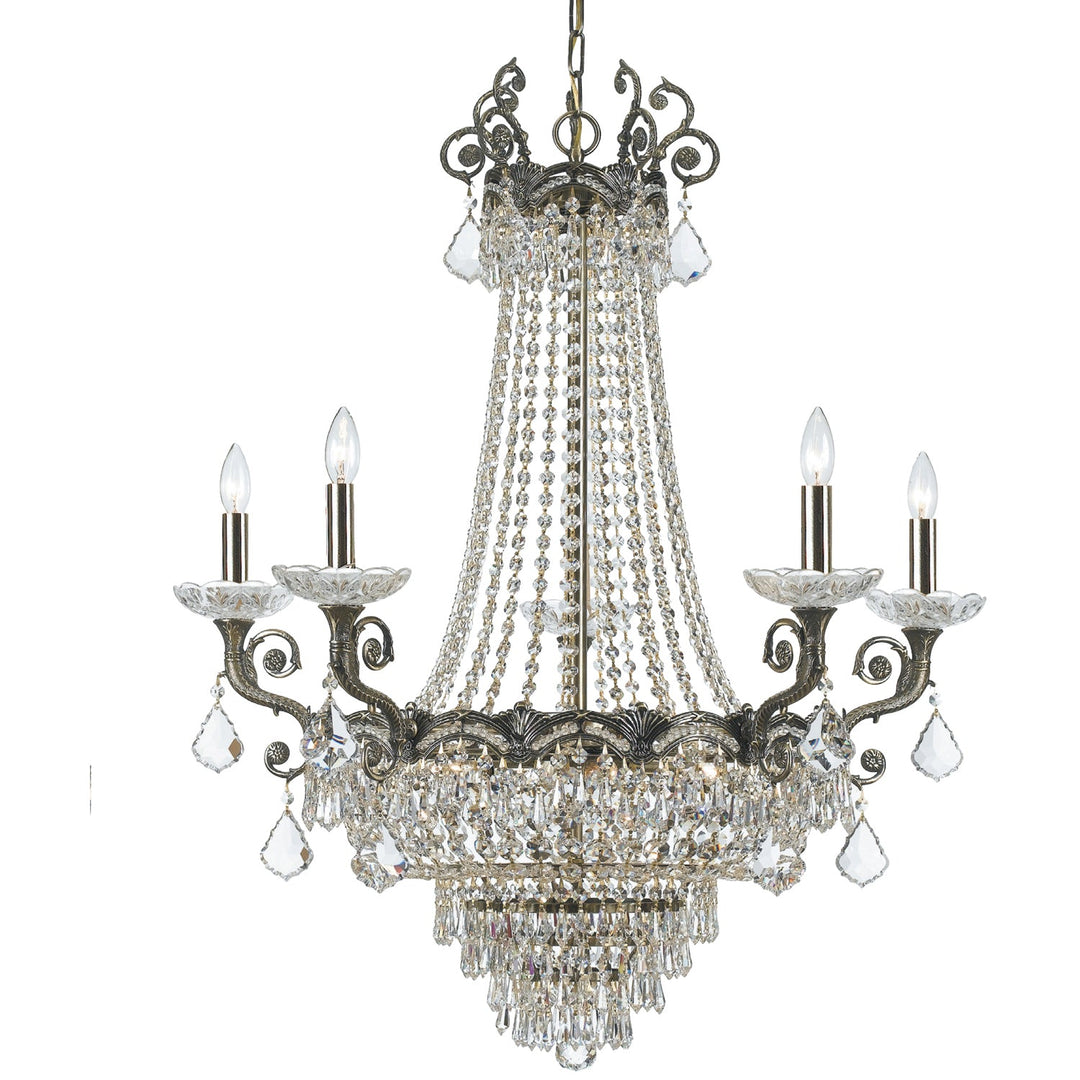 Crystorama Majestic 1486-HB-CL-MWP Chandelier Light - Historic Brass