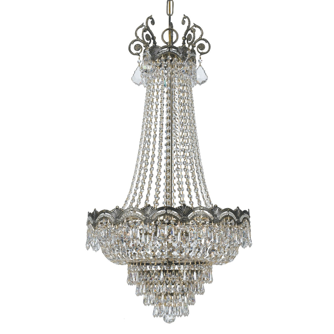 Crystorama Majestic 1487-HB-CL-SAQ Chandelier Light - Historic Brass