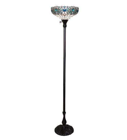 Meyda Tiffany Lighting 255708 Angelica One Light Torchiere Lamp Bronze / Dark