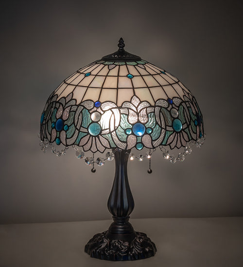 Meyda Tiffany Lighting 255709 Angelica Two Light Table Lamp Lamp Bronze / Dark