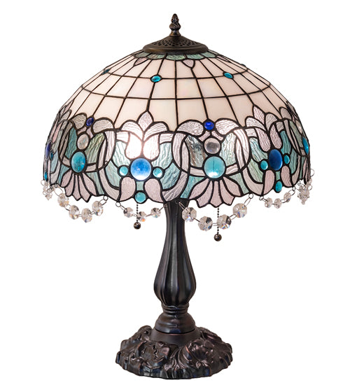 Meyda Tiffany Lighting 255709 Angelica Two Light Table Lamp Lamp Bronze / Dark