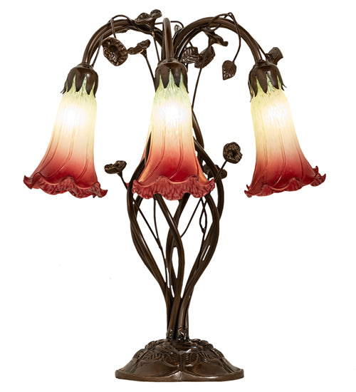 Meyda Tiffany Lighting 255799 Seafoam/Cranberry Six Light Table Lamp Lamp Bronze / Dark