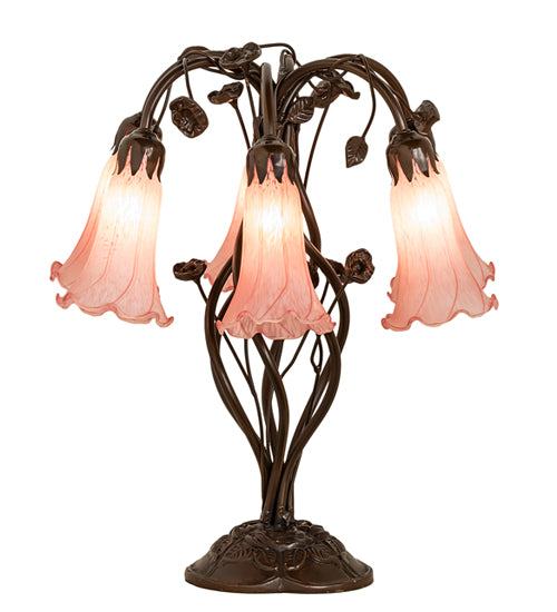 Meyda Tiffany Lighting 255804 Pink Six Light Table Lamp Lamp Bronze / Dark