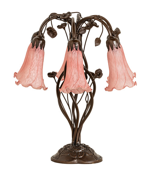 Meyda Tiffany Lighting 255804 Pink Six Light Table Lamp Lamp Bronze / Dark