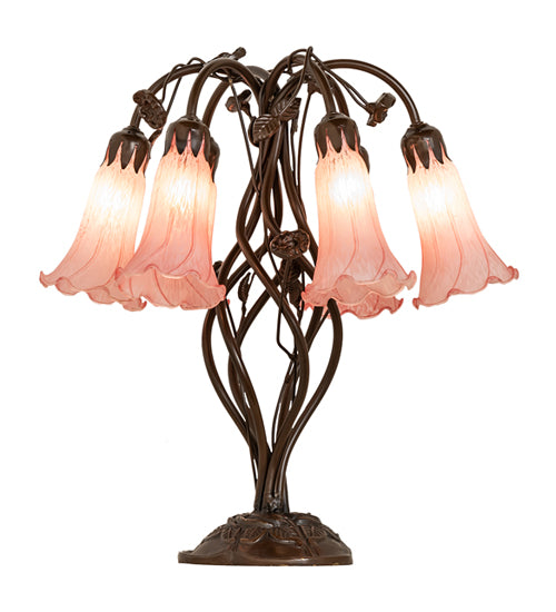 Meyda Tiffany Lighting 255804 Pink Six Light Table Lamp Lamp Bronze / Dark