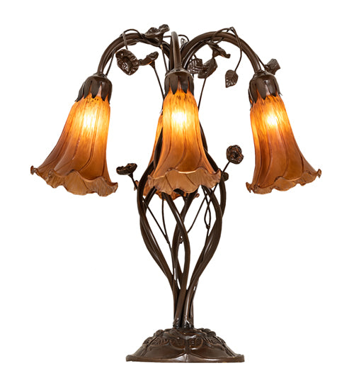 Meyda Tiffany Lighting 255805 Amber Six Light Table Lamp Lamp Bronze / Dark