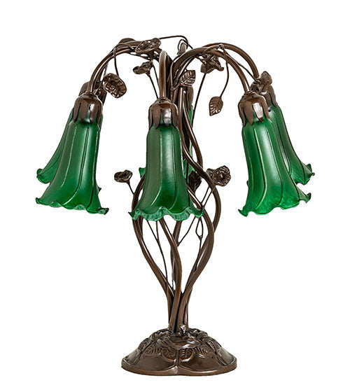 Meyda Tiffany Lighting 255806 Green Six Light Table Lamp Lamp Bronze / Dark