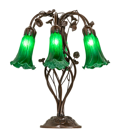 Meyda Tiffany Lighting 255806 Green Six Light Table Lamp Lamp Bronze / Dark