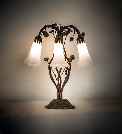 Meyda Tiffany Lighting 255807 White Six Light Table Lamp Lamp Bronze / Dark