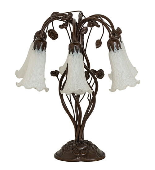 Meyda Tiffany Lighting 255807 White Six Light Table Lamp Lamp Bronze / Dark