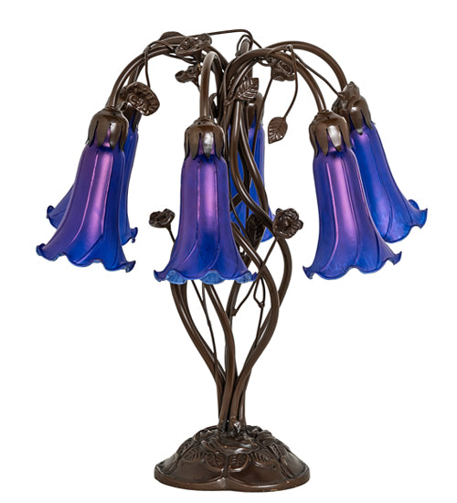 Meyda Tiffany Lighting 255808 Blue Six Light Table Lamp Lamp Bronze / Dark