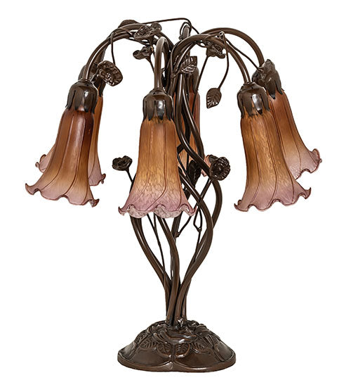 Meyda Tiffany Lighting 255810 Amber/Purple Six Light Table Lamp Lamp Bronze / Dark