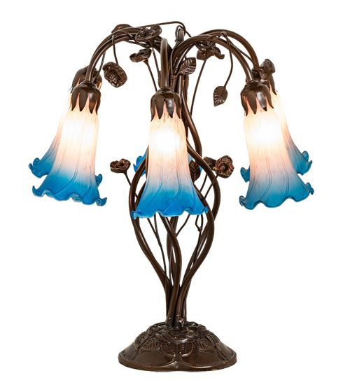 Meyda Tiffany Lighting 255811 Pink/Blue Six Light Table Lamp Lamp Bronze / Dark