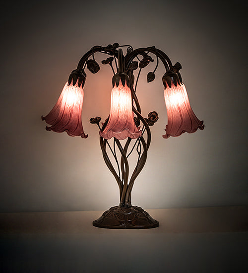 Meyda Tiffany Lighting 255812 Lavender Six Light Table Lamp Lamp Bronze / Dark