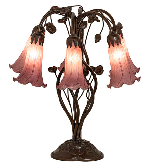Meyda Tiffany Lighting 255812 Lavender Six Light Table Lamp Lamp Bronze / Dark