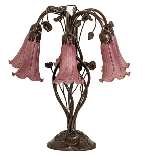 Meyda Tiffany Lighting 255812 Lavender Six Light Table Lamp Lamp Bronze / Dark