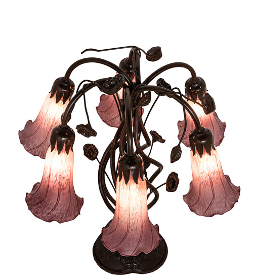 Meyda Tiffany Lighting 255812 Lavender Six Light Table Lamp Lamp Bronze / Dark
