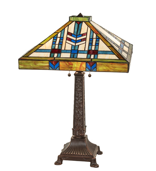 Meyda Tiffany Lighting 255909 Prairie Wheat Two Light Table Lamp Lamp Bronze / Dark