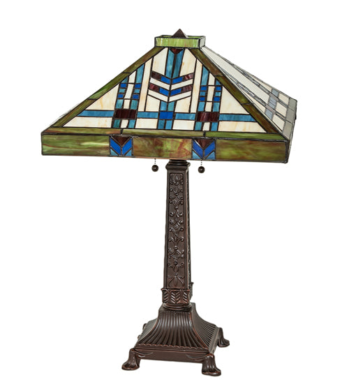 Meyda Tiffany Lighting 255909 Prairie Wheat Two Light Table Lamp Lamp Bronze / Dark