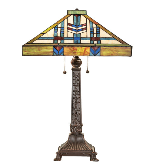 Meyda Tiffany Lighting 255909 Prairie Wheat Two Light Table Lamp Lamp Bronze / Dark