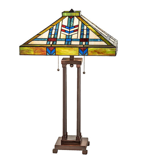 Meyda Tiffany Lighting 256043 Prairie Wheat Two Light Table Lamp Lamp Bronze / Dark