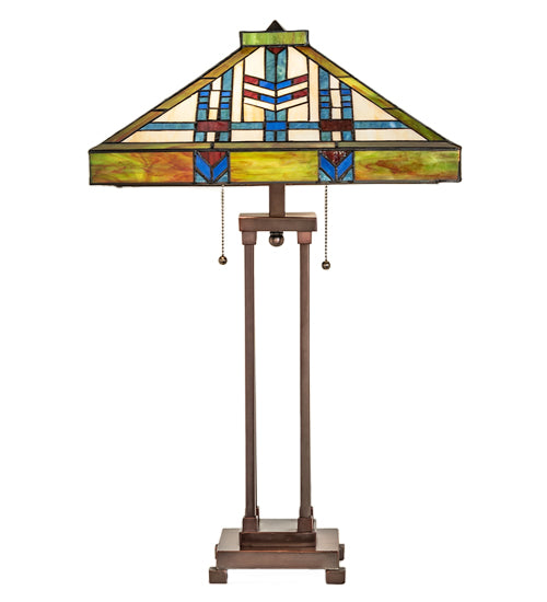Meyda Tiffany Lighting 256043 Prairie Wheat Two Light Table Lamp Lamp Bronze / Dark