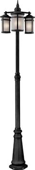 Artcraft Lighting AC8639BK St. Moritz Three Light Outdoor Post Mount Outdoor Black